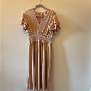 Chenault Tan Midi Dress